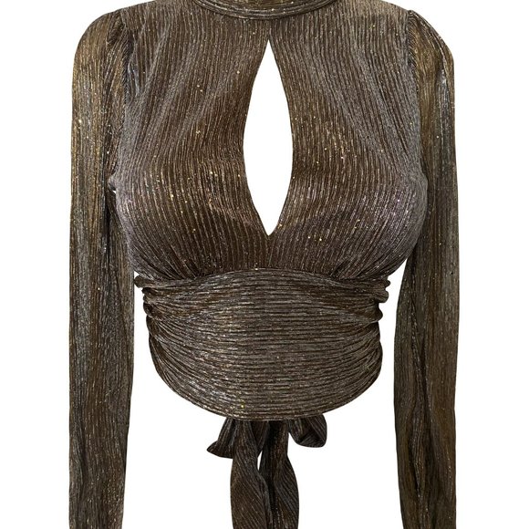 Metallic Mesh Gold Top - Picture 3 of 4